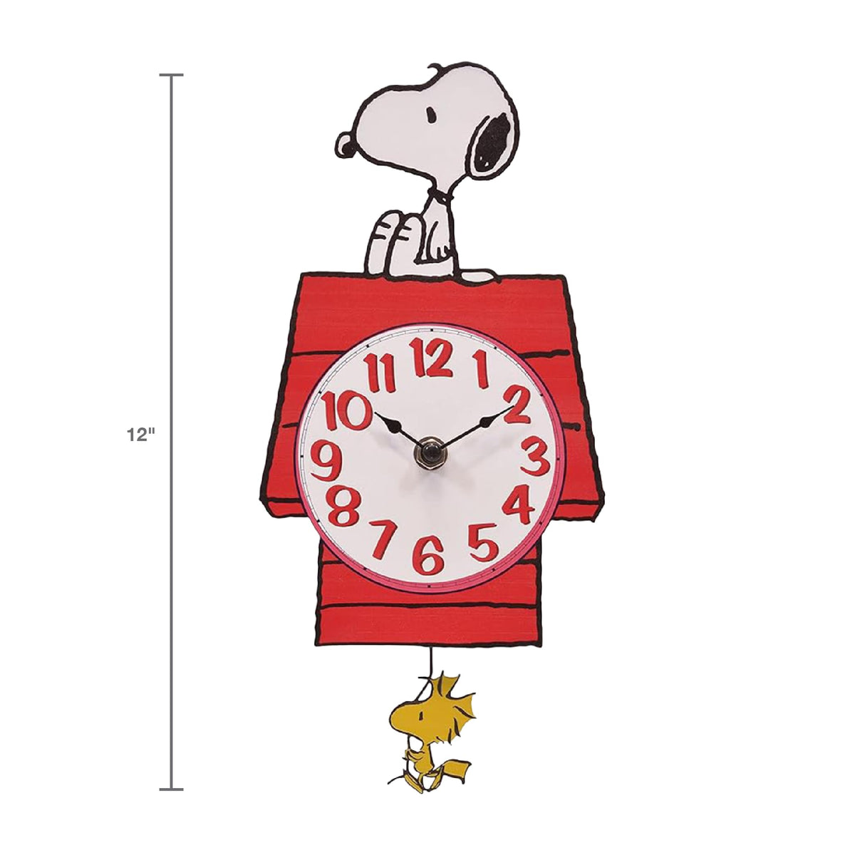 Mark Feldstein Snoopy clock face close-up, perfect for display on shelves or walls.