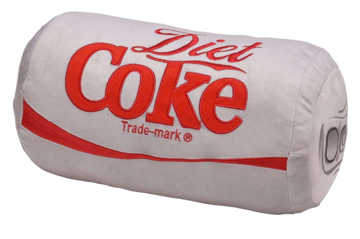 Mark Feldstein Coca Cola Diet Coke can throw pillow in gray adds cozy decor.