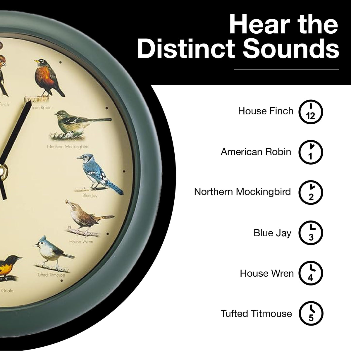 Mark Feldstein clock doubles as wall art with a nature motif