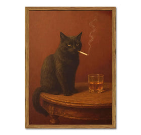 Marllifenney framed funny black cat wall art adds playful charm and conversation to any room.