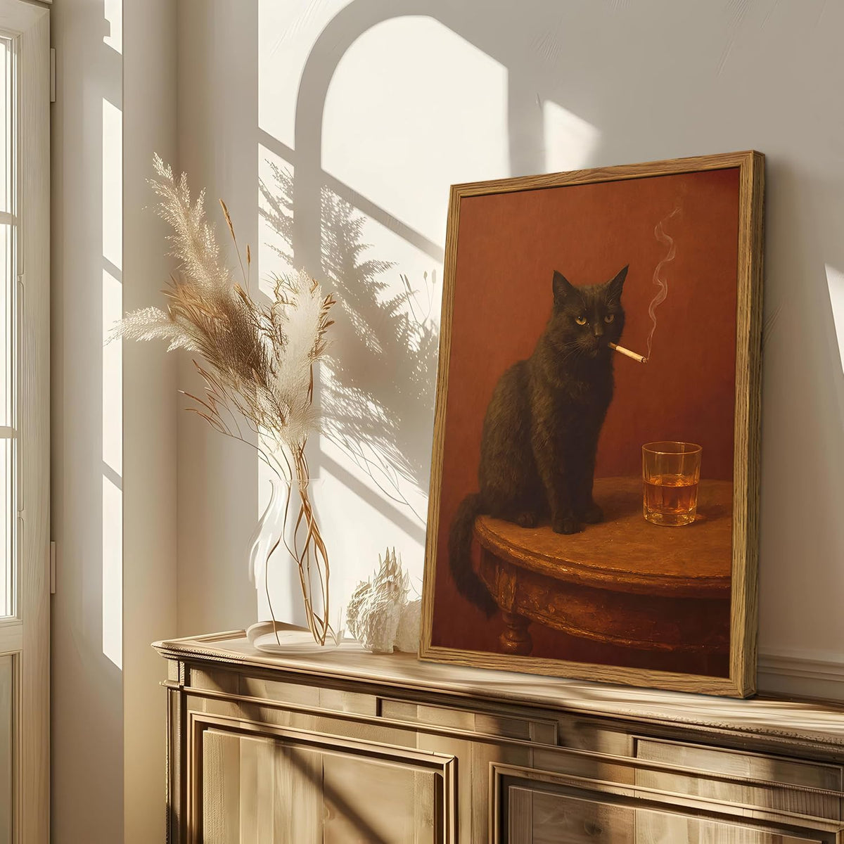 Marllifenney vintage Moody cat pictures bring timeless character and mood to living spaces.