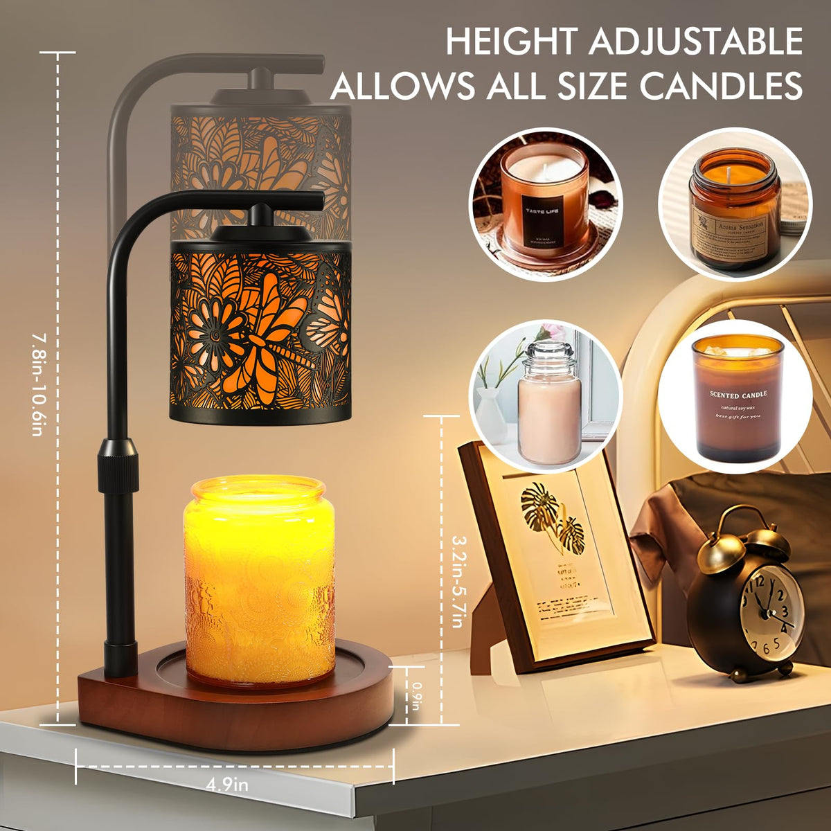 Adjustable height design fits candles up to 5.5 inches for versatile decorating
