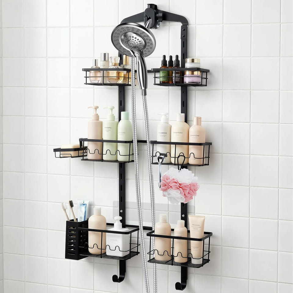 Marovitax extra-large shower caddy over head hanging keeps bath essentials organized