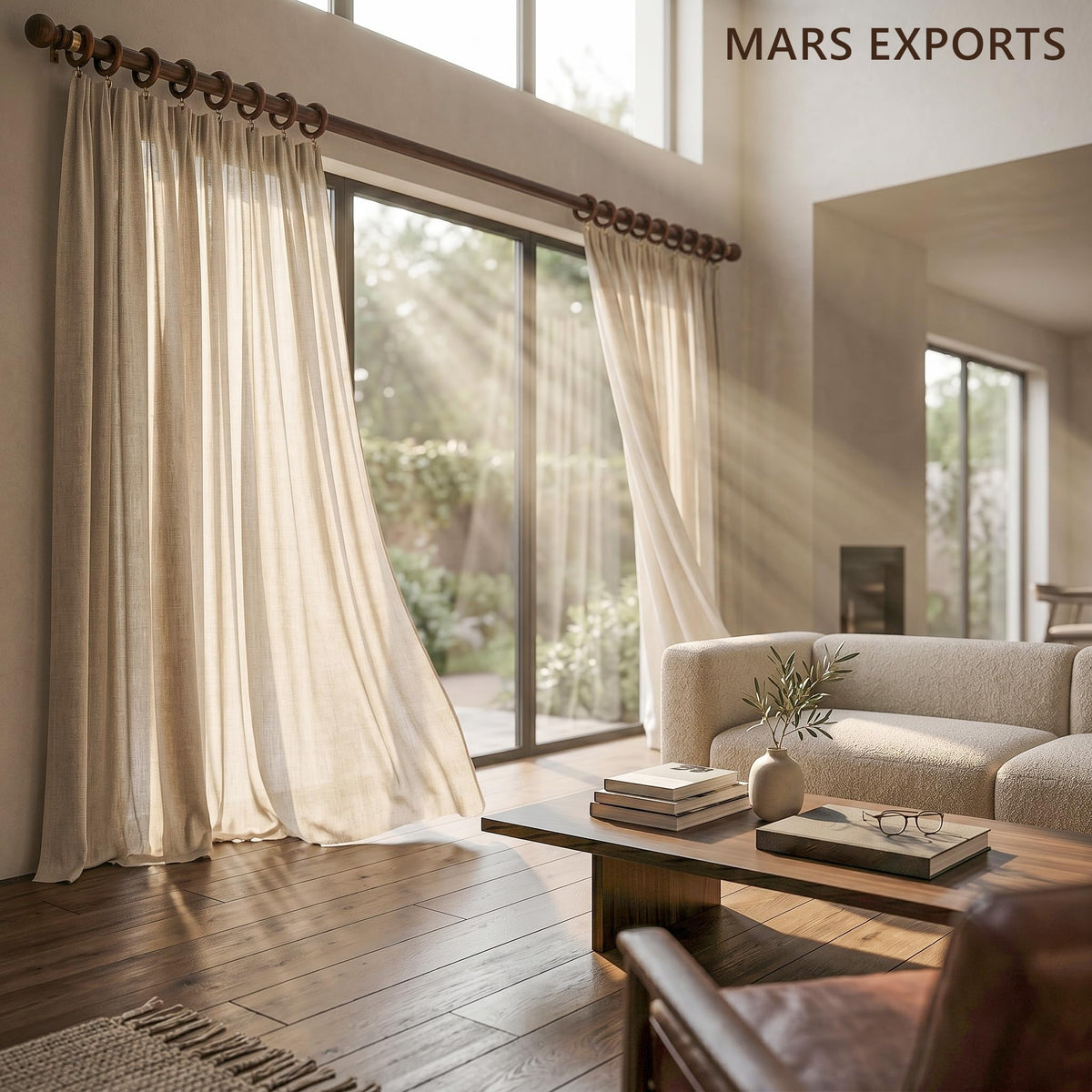 Mars Exports curtain ring glide action highlights easy, quiet movement for drapes
