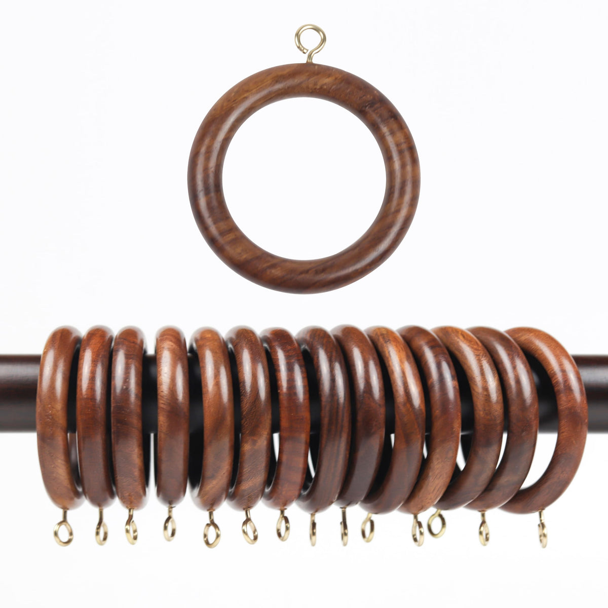 Mars Exports rosewood curtain ring inner-diameter 2.5 inch for smooth drape movement