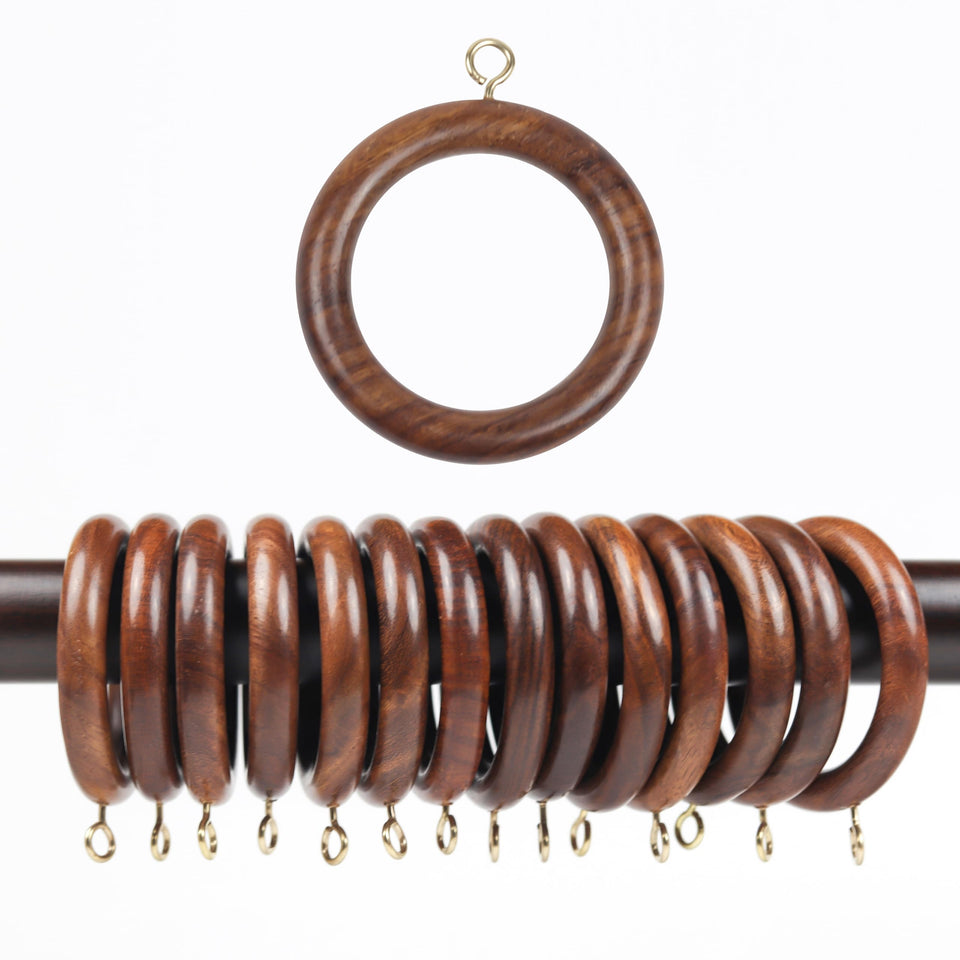 Mars Exports rosewood curtain ring inner-diameter 2.5 inch for smooth drape movement