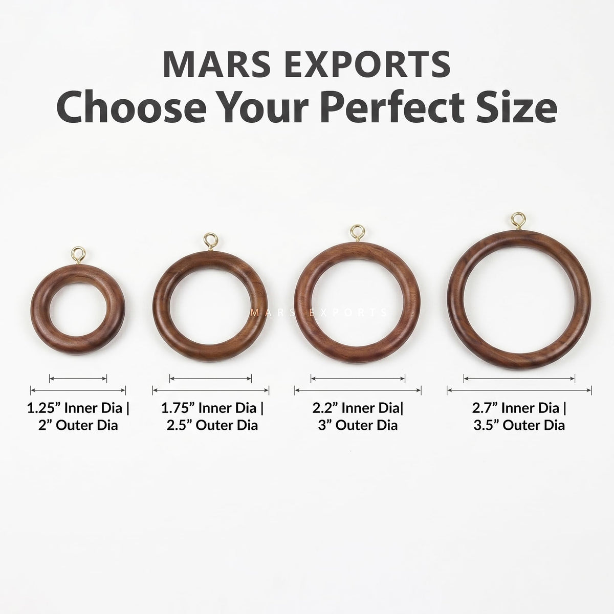 Mars Exports curtain rings require no tools for quick installation