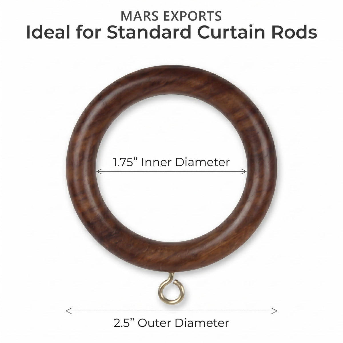 Mars Exports rosewood ring adds rustic charm to home drapes