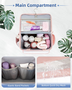 Marscamd hanging shower caddy side pockets offer quick access to essentials.
