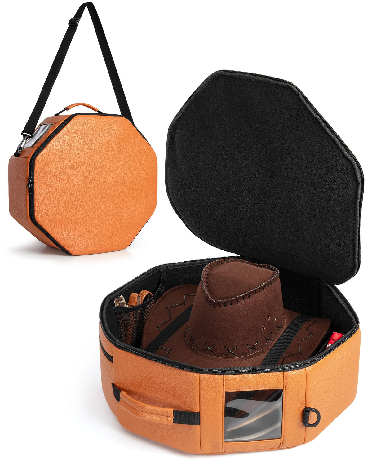 Marscamd hat box showing capacity to hold up to five hats for organized travel