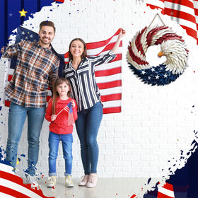 Marsui 4th of July door sign with stars enhances outdoor curb appeal.