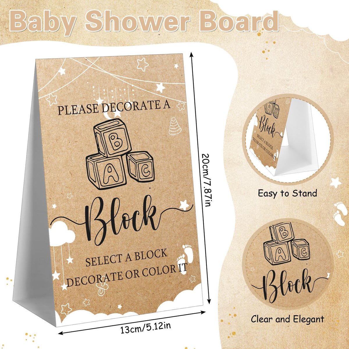 Marsui game sign to guide playful baby shower activities.