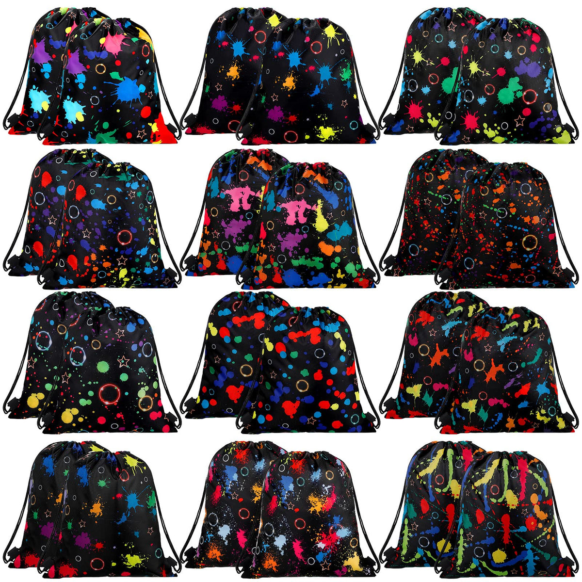 Marsui glowing party favor bags in a 24-count set for vibrant gift presentations.