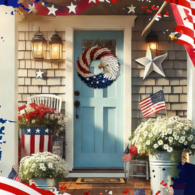 Marsui commemorative sign for Memorial Day decor with a bold eagle motif.