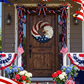 Marsui patriotic wall hanging eagle decor suitable for indoor or outdoor use.