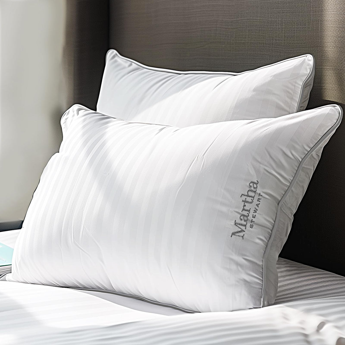Martha Stewart Hotel Collection pillow highlights damask stripe for refined comfort