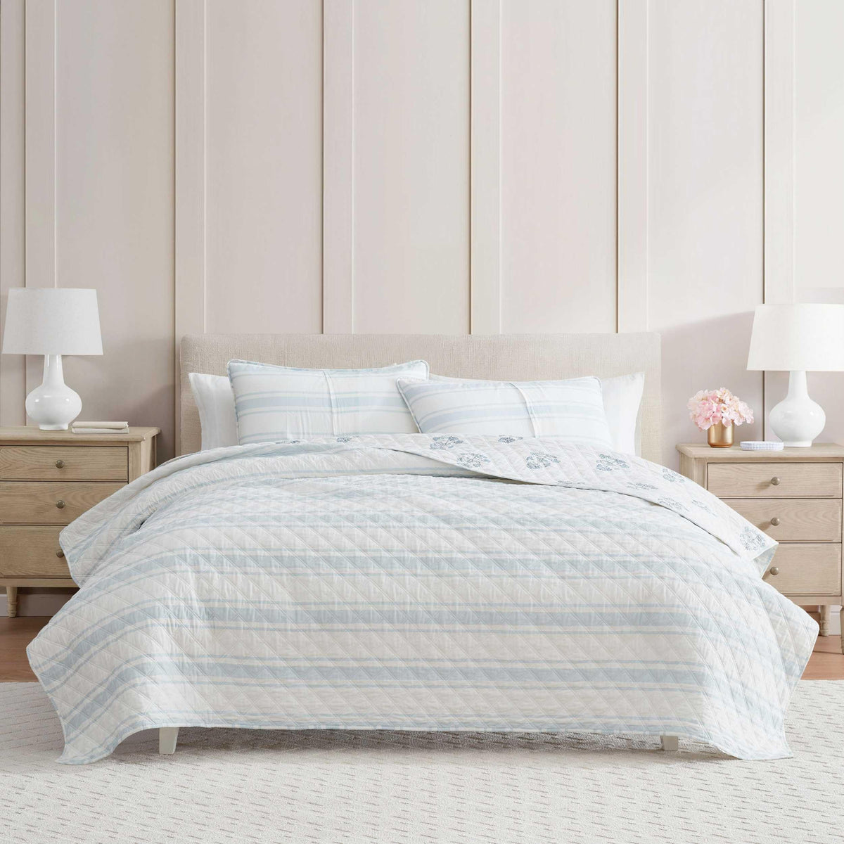 Martha Stewart quilt set with 80-20 cotton blend fill feels balanced and durable