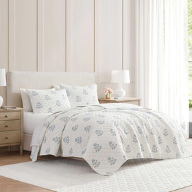 Martha Stewart Queen Quilt Set features reversible design for two looks