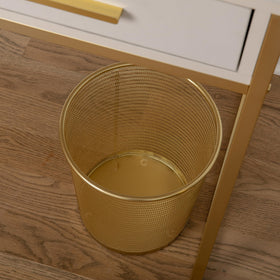Martha Stewart Ryder gold mesh trash can lightweight design for easy placement