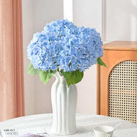 Martine Mall 21in hydrangea stem flexibility fits most vases.