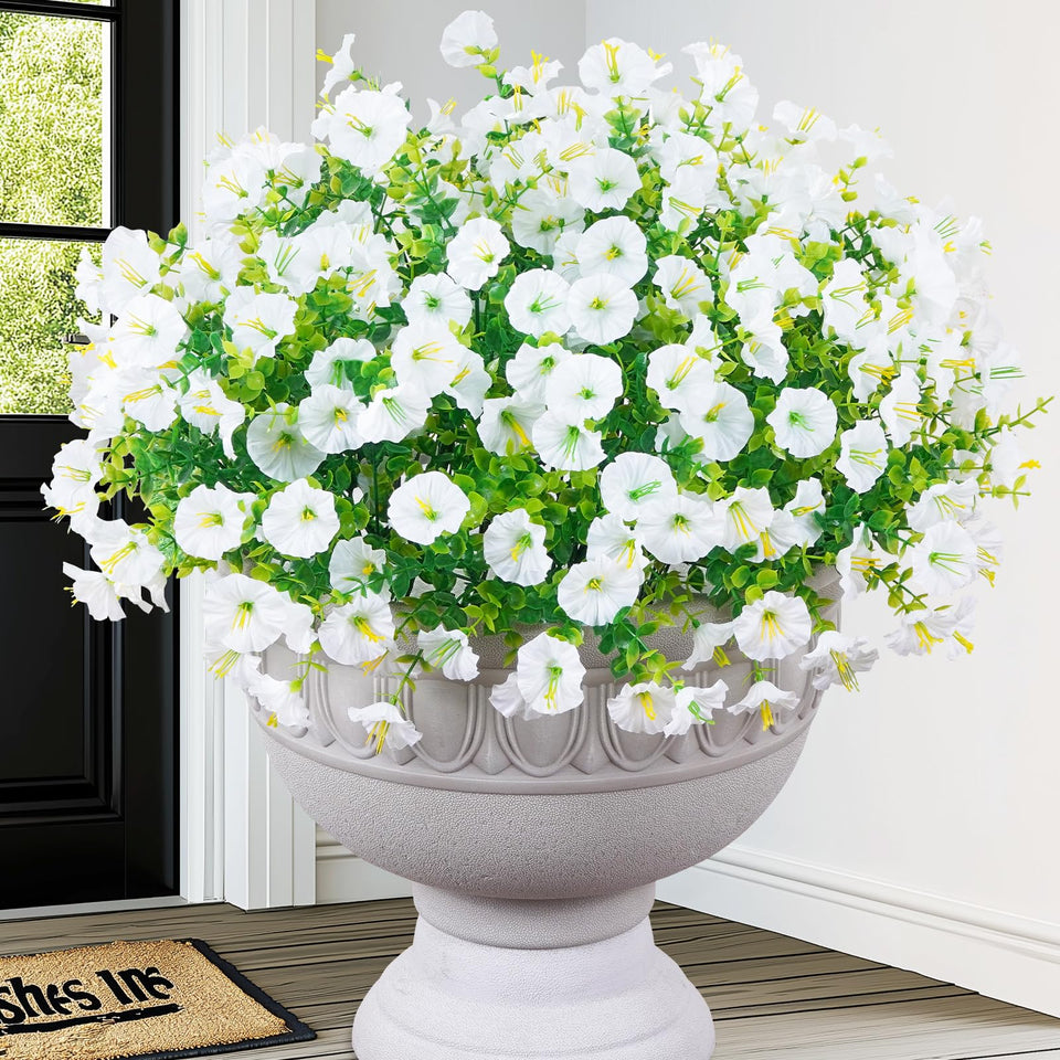 Martine Mall 24-bundles outdoor petunia white, UV resistant for lasting porch color.