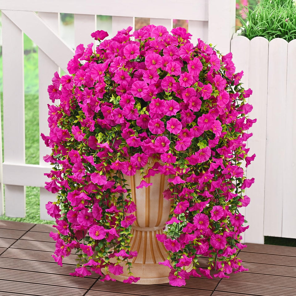MARTINE MALL 4 Pcs look real artificial flowers for outdoors, lifelike blooms for sunny porches