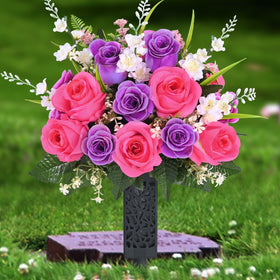 Martine Mall artificial cemetery flowers – lifelike bouquets for a timeless grave display.