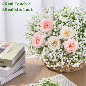 Martine Mall Babys Breath close-up white blooms, long-lasting home arrangements