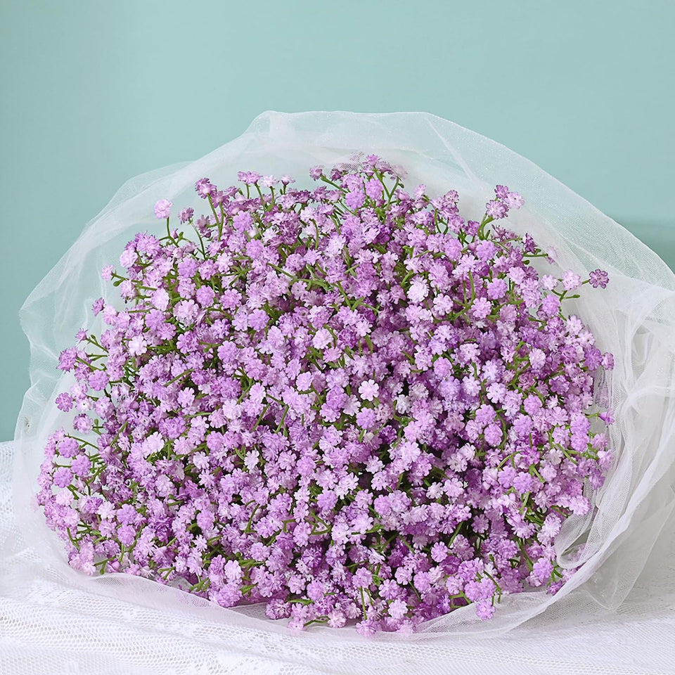 Martine Mall Babys Breath flowers in purple for long-lasting wedding and home decor