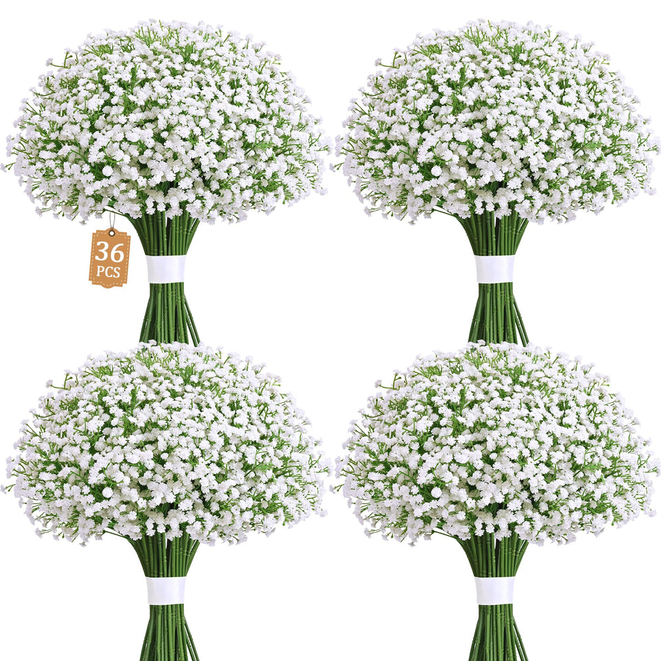 Martine Mall Baby's Breath white bulk bouquet close-up, soft texture for realistic wedding decor