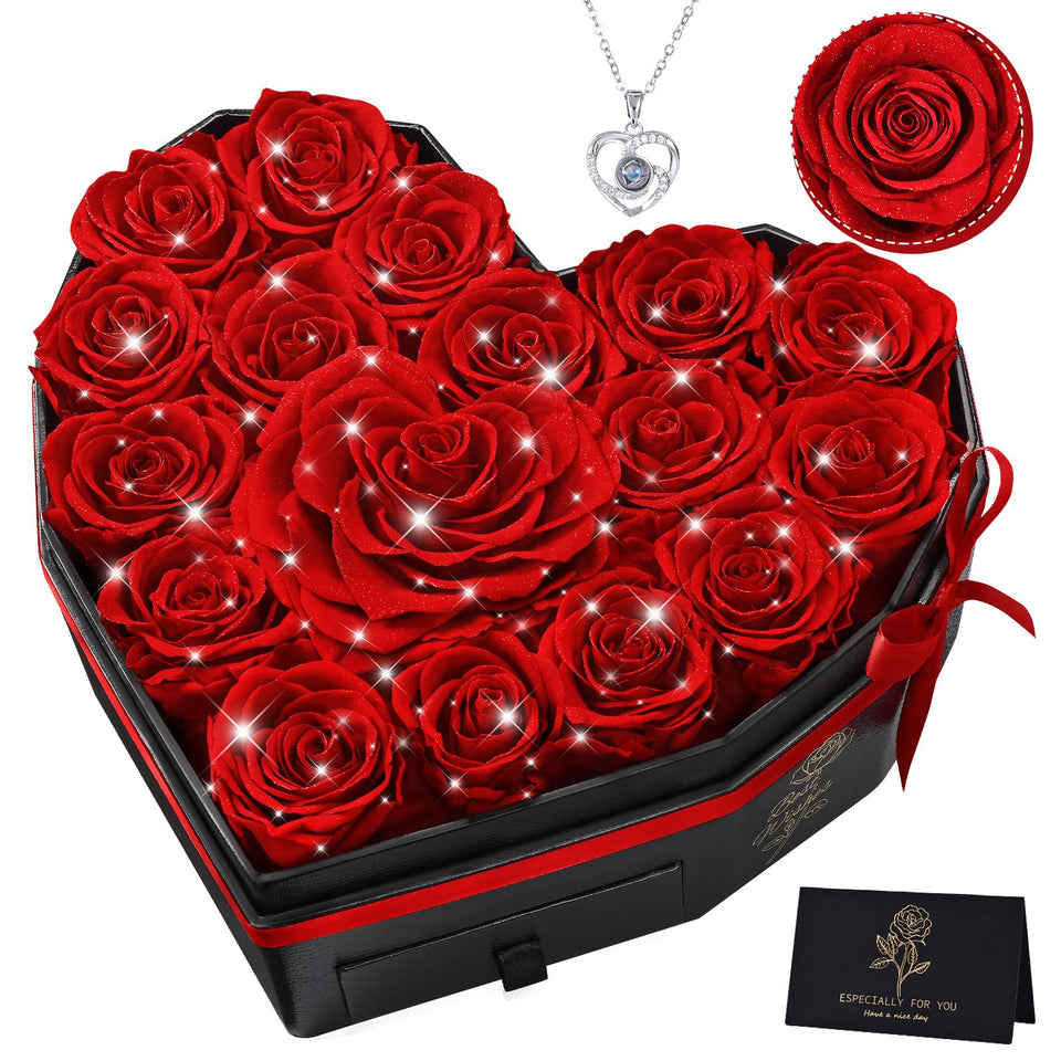 Martine Mall Forever Flowers glitter box, a lasting gift with dazzling sparkle.