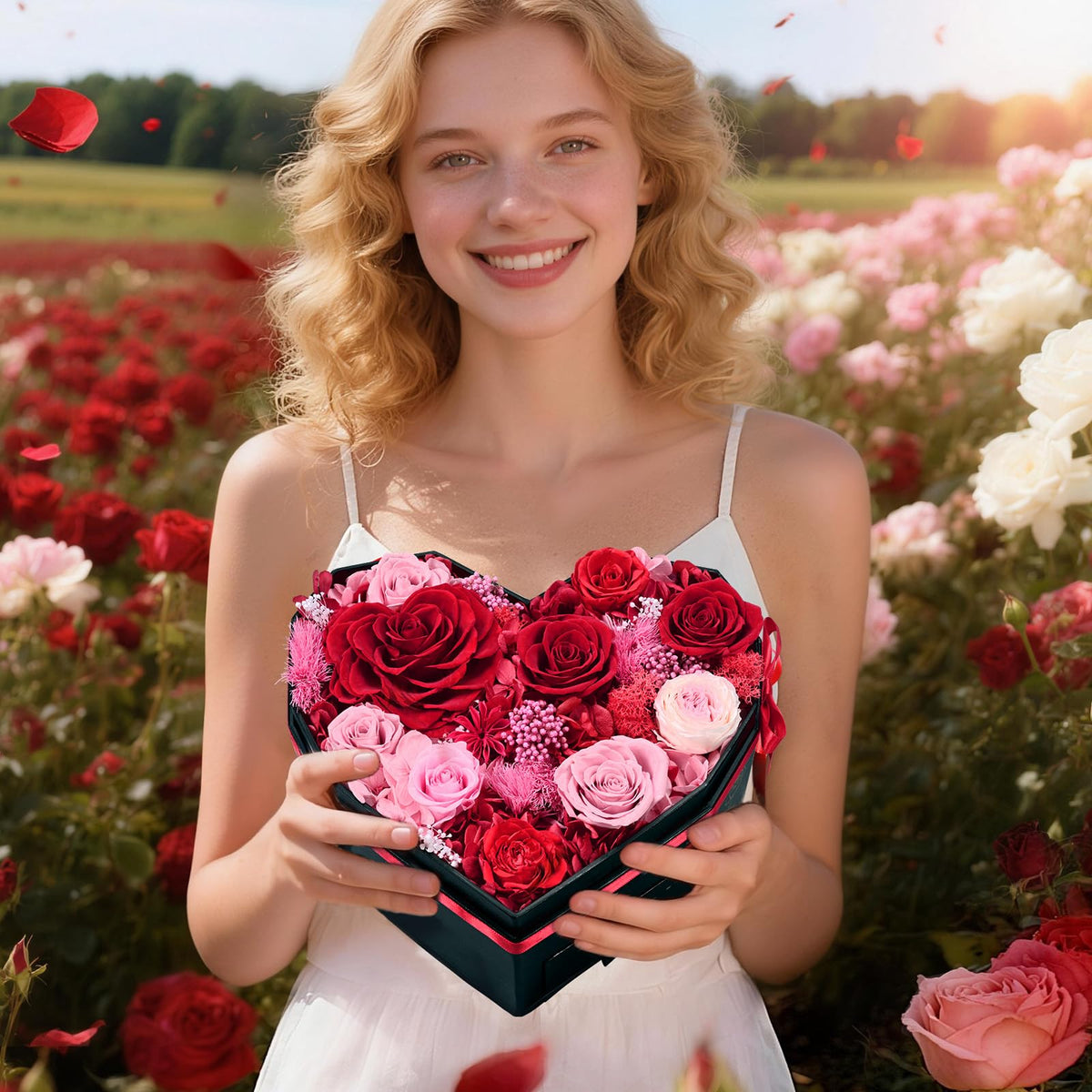 Martine Mall Forever Flowers mixed blooms offer depth and lush appeal.