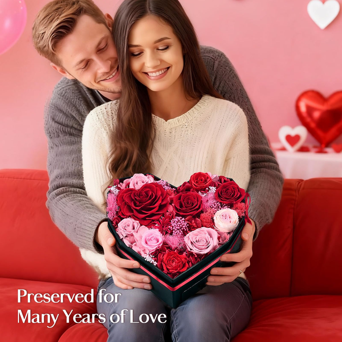 Martine Mall diamond heart box highlights premium presentation.