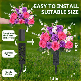 Martine Mall cemetery bouquet with vase – easy assembly for fast grave decoration.