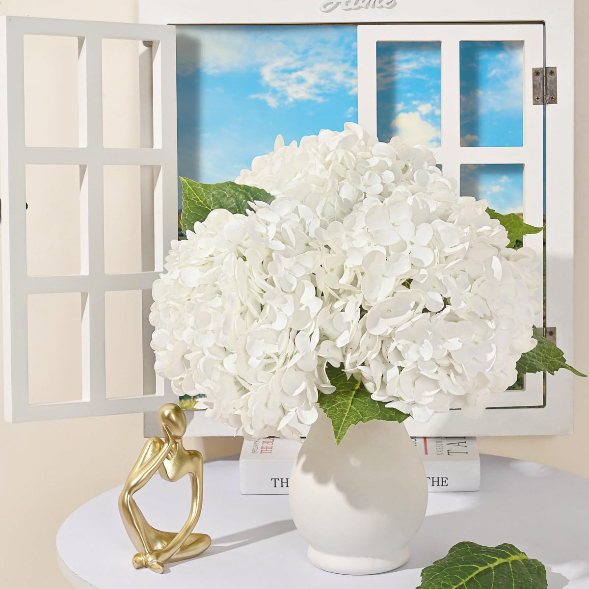 Martine Mall handmade hydrangea bouquet ensures durable, reusable decor.