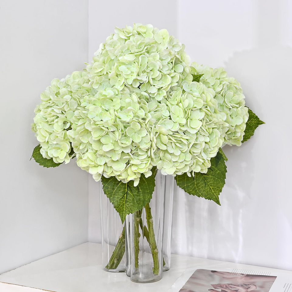 MARTINE MALL hydrangea real-touch petals close-up for elegant home decor.