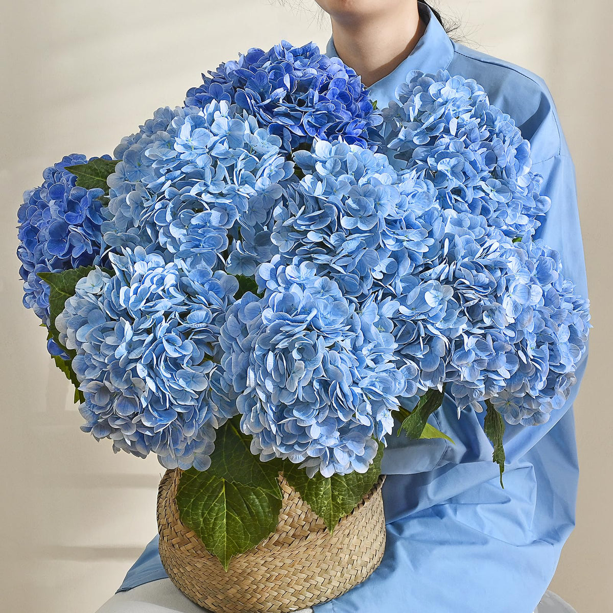 Lifelike texture and color of Martine Mall hydrangea.