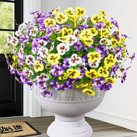 Martine Mall look real outdoor pansy flowers add natural garden realism.