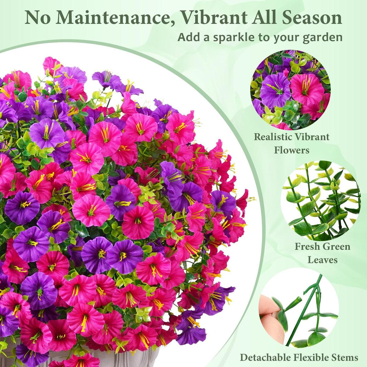 MARTINE MALL outdoor porch decor with hanging artificial flowers for year-round color