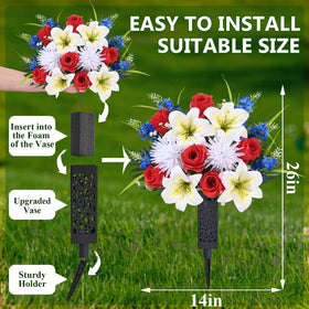 MARTINE MALL upgraded hollow vase and holder enable quick, wind-stable setup.