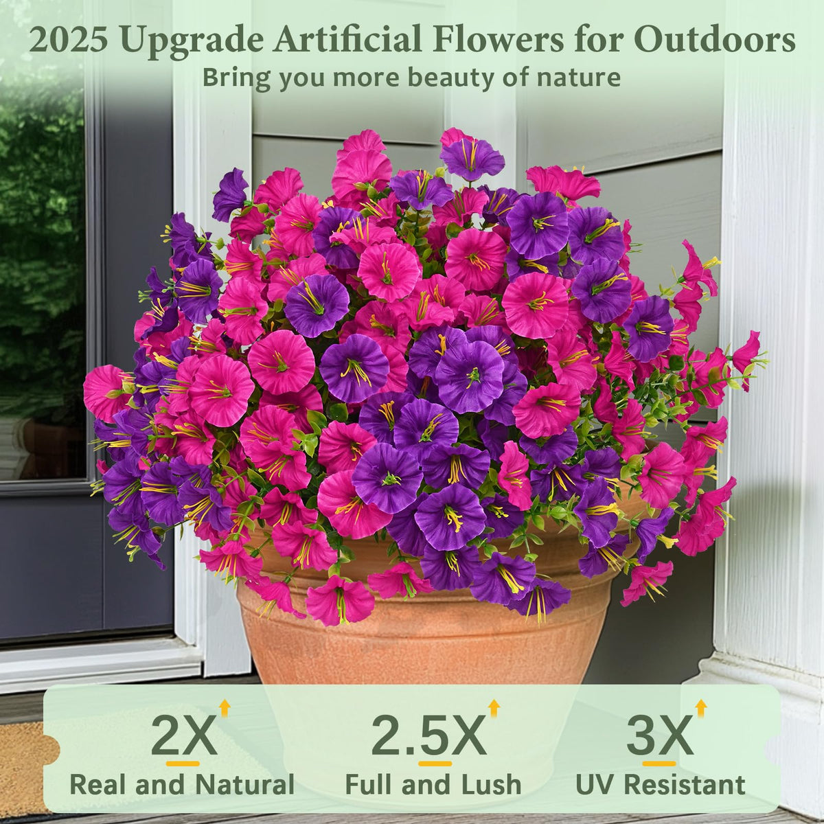 MARTINE MALL UV-resistant artificial flowers designed for sun-exposed porches and yards