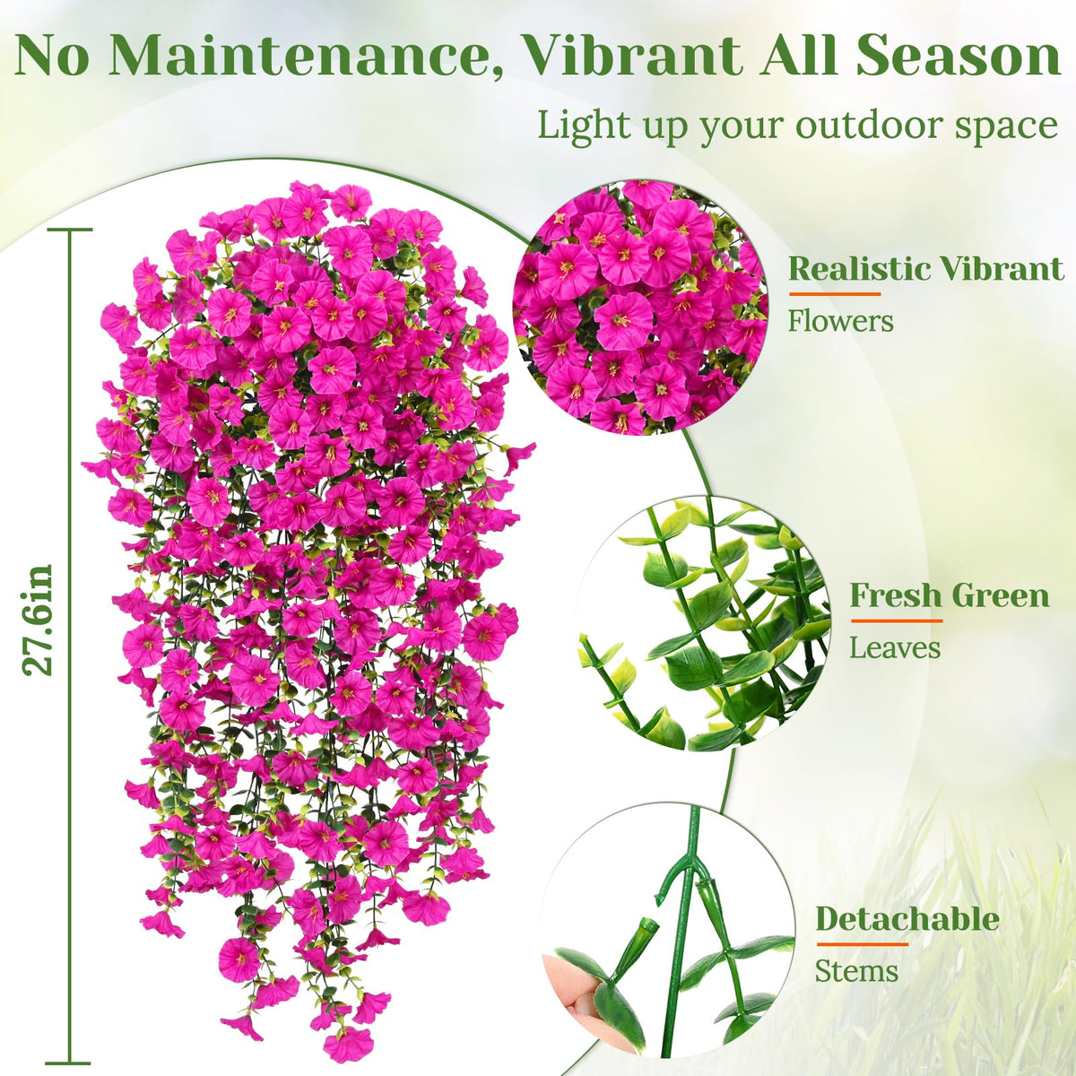 MARTINE MALL UV-resistant artificial flowers keep colors vivid in direct sun
