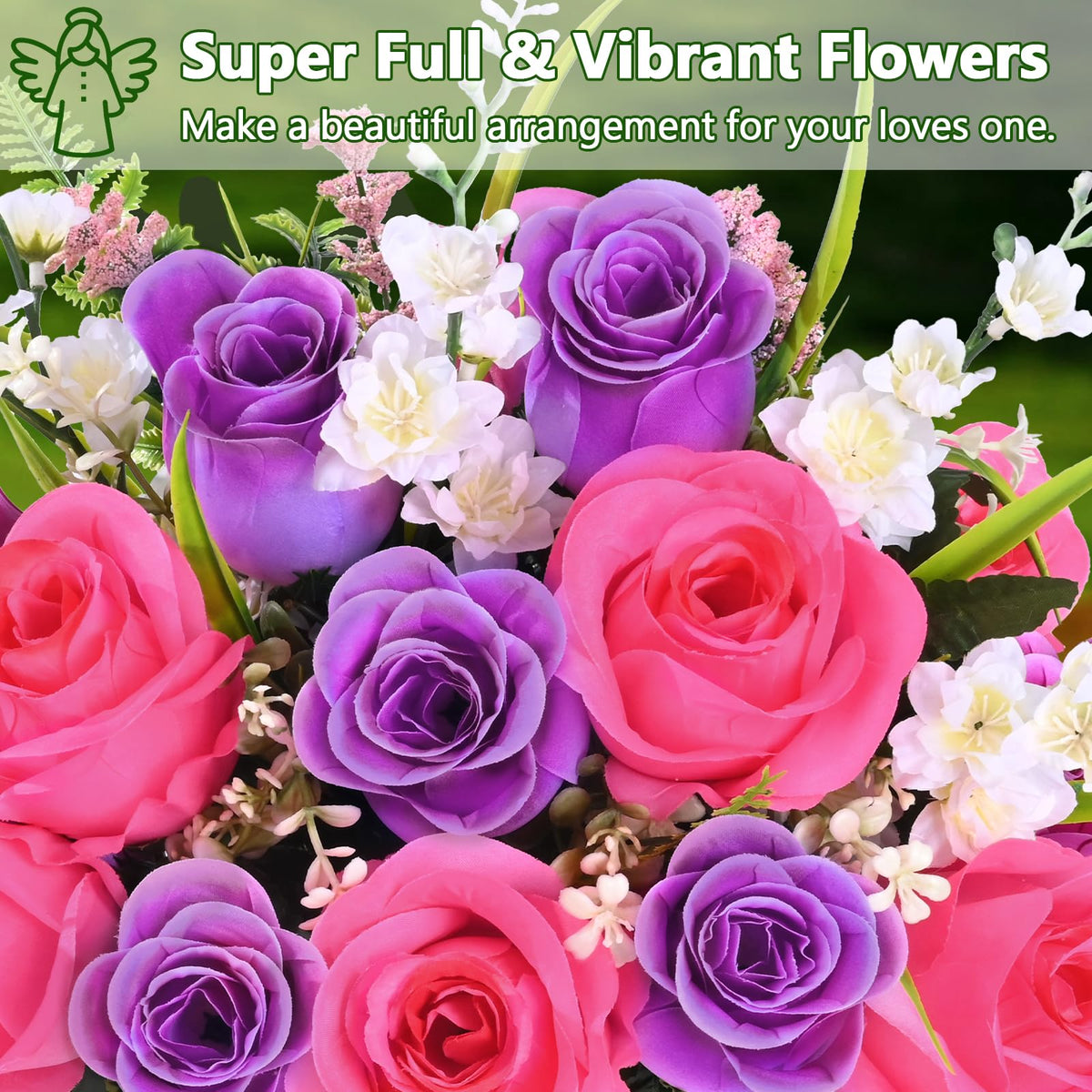 Martine Mall UV-resistant cemetery flowers maintain vibrant colors in sunlight.
