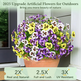 Martine Mall UV-resistant fake flowers maintain vibrant colors in sun.