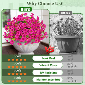 MARTINE MALL UV-resistant petunia artificial flowers stay vibrant under sun
