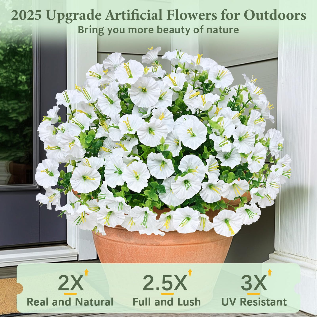Martine Mall UV-resistant petunia blooms, fade-proof for sunlit spaces.