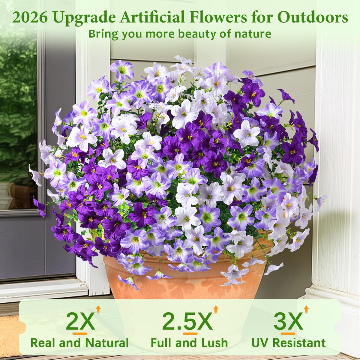 MARTINE MALL UV-resistant silk petunia withstands sun for lasting charm.