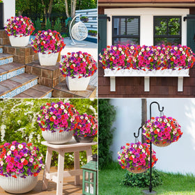 Martine Mall weatherproof florals provide year-round color.