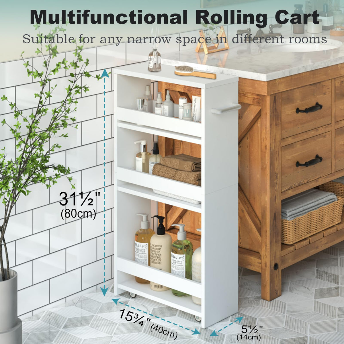 MARTY cart in kitchen boosts organized pantry and daily tasks.
