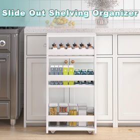 MARTY cart shelves open demonstrate accessible storage on four tiers.